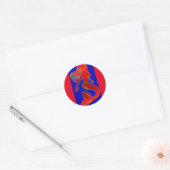 rode pin-up mermaid ronde sticker (Envelop)