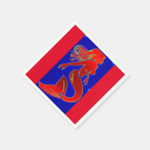 rode pin-up mermaid servetten (Hoek)