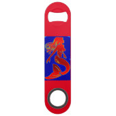 rode pin-up mermaid speed flessenopener (Voorkant)