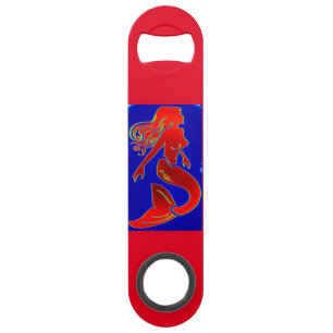 rode pin-up mermaid speed flessenopener