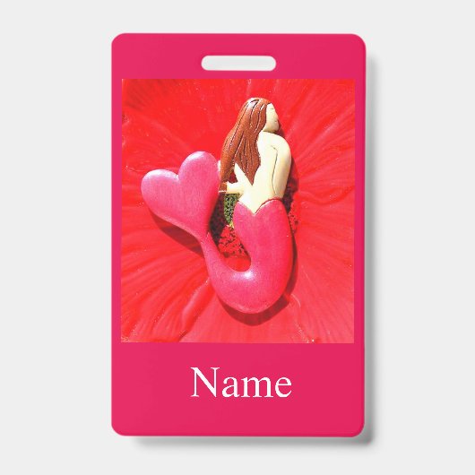 rode pin-up zeemeermin Thunder_Cove Badge (Voorzijde)