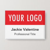 Rode Pinback Button Naam Tag Aangepaste Badge met (Voorkant)