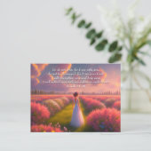 Rode PInk Struiken Tuinbijbelvers van Jesaja Briefkaart (Staand voorkant)