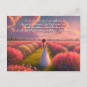 Rode PInk Struiken Tuinbijbelvers van Jesaja Briefkaart (Voorkant)