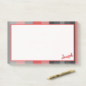 Rode Pinks en grijs Post-it® Notes (Op bureau)