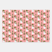 Rode Pinks en Koraal Inpakpapier Vel (Voorkant 3)