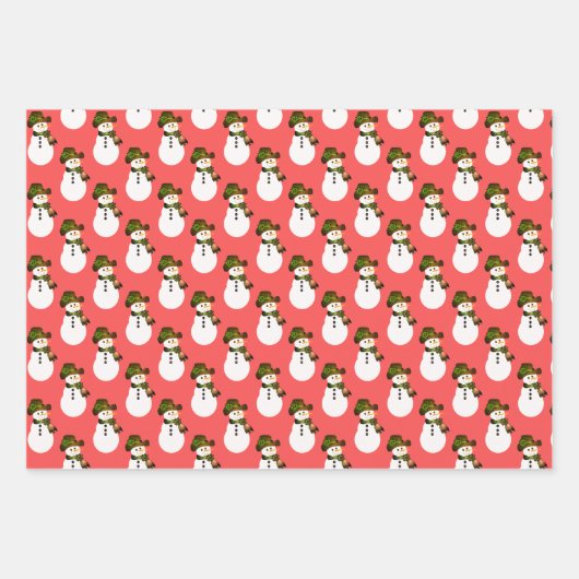 Rode Pinks en Koraal Inpakpapier Vel (Voorkant 2)