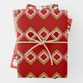 Rode Pinks en Koraal Inpakpapier Vel (In situ)