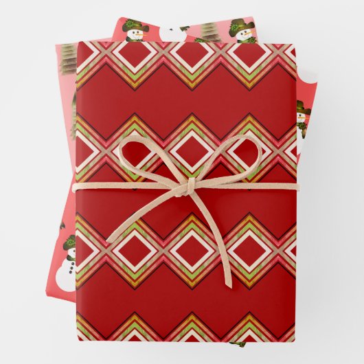 Rode Pinks en Koraal Inpakpapier Vel (In situ)