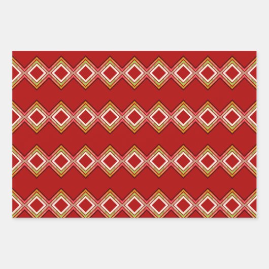 Rode Pinks en Koraal Inpakpapier Vel (Voorkant)