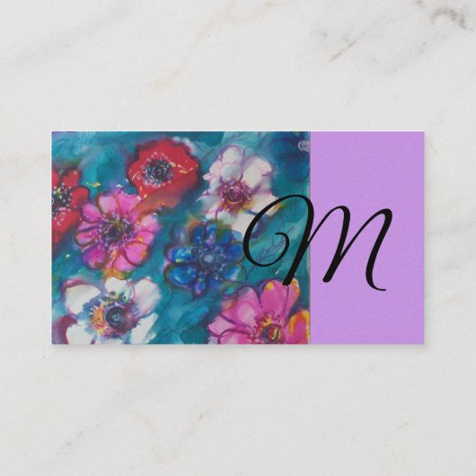 RODE PINKWITSTROMEN IN BLAUWE MONOGRAM BU VISITEKAARTJE (Achterkant)