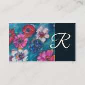 RODE PINKWITSTROMEN IN BLAUWE MONOGRAM VISITEKAARTJE (Achterkant)