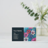 RODE PINKWITSTROMEN IN BLAUWE MONOGRAM VISITEKAARTJE (Staand voorkant)