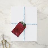 Rode Pioen Bloem Foto Gift Label Cadeaulabel (Met Touw)