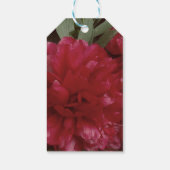 Rode Pioen Bloem Foto Gift Label Cadeaulabel (Achterkant)