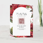 Rode Pioen Bloemige Metselwerkpot QR Code Bruiloft (Achterkant)