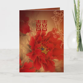 Rode Pioen Dubbel Geluk Chinees Huwelijk