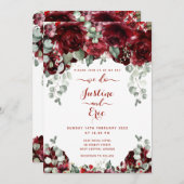 Rode Pioen Epifanie Luxe Trouw Uitnodiging Suite (Voorkant / Achterkant)