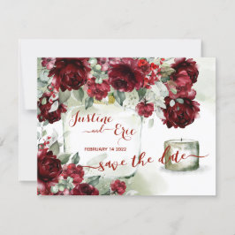 Rode Pioen Epifanie Save The Date Postkaart Kaart