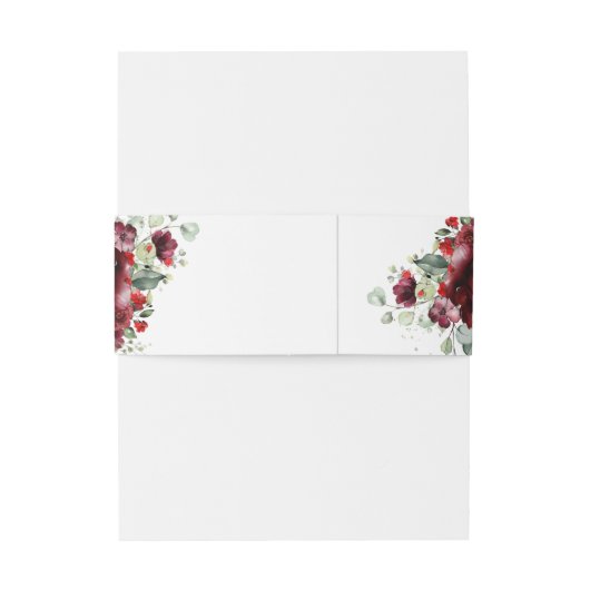 Rode Pioen Epiphany Bruiloft Uitnodiging Suite Uitnodigingen Wikkel (Achterkant Voorbeeld)