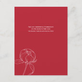 Rode Pioen Lijn Tekening bruiloft uitnodiging, det Informatiekaartje (Achterkant)