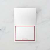 Rode Pioen & Roos Bloemige Bruiloft Bedankkaart (Binnen)