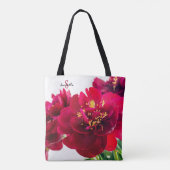 Rode Pioen Tote Bag (Achterkant)