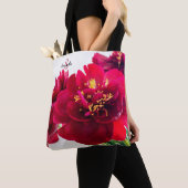Rode Pioen Tote Bag (Dichtbij)
