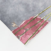 Rode Pioen Waterverf Bloemen Patroon Fleece Deken (Hoek)