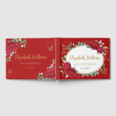 rode pioenen bloemenvlinders Verjaardag Gastenboek (Volledig)