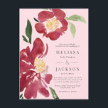 Rode pioenen bruiloft uitnodiging blush<br><div class="desc">Rode Pioenen Bruiloft Uitnodiging blozen</div>