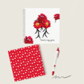 Rode pioenen notitieboek