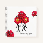 Rode pioenen notitieboek (Voorkant)