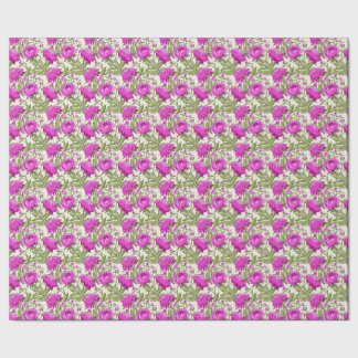 Rode pioenroos cadeaupapier met bloemenprint uit d