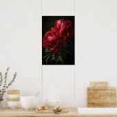 Rode Pioenrozen Bloemen Art Print Poster (Keuken)