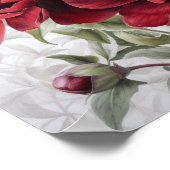 Rode Pioenrozen Bloemen Art Print Poster (Hoek)