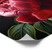 Rode Pioenrozen Bloemen Art Print Poster (Hoek)