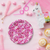 Rode Pioenrozen Bloemend Feestje Verjaardagsfeest Papieren Bordje (Feest)