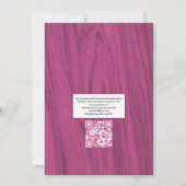 Rode pioenrozen QR-code RSVP bruiloft landelijk vi Kaart (Achterkant)
