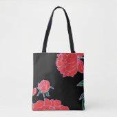 Rode Pioenrozen Tote Bag (Voorkant)