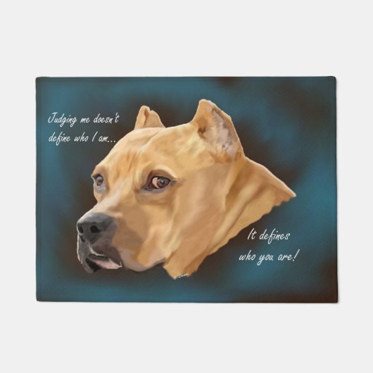 Rode Pitbull-hond Deurmat (Voorkant)