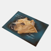 Rode Pitbull-hond Deurmat (Schuin)