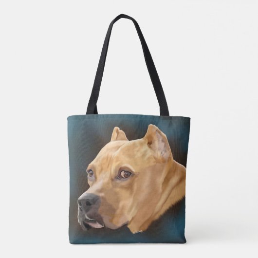 rode pitbull terriër tote bag (Achterkant)