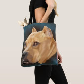 rode pitbull terriër tote bag (Dichtbij)