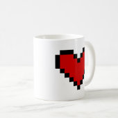 Rode pixel hart koffie mok (Voorkant rechts)