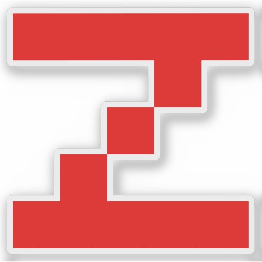 Rode Pixel Z Letter Sticker (Voorkant)