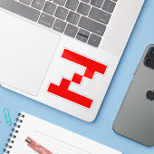 Rode Pixel Z Letter Sticker (Laptop met iPhone)