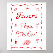 Rode Pizza That's Amore Bruiloft Feest Favor Poster (Voorkant)