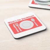 Rode Placemat Wat is voor ontbijt Beverage Coaster Bier Onderzetter (Linkerzijde)