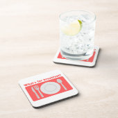 Rode Placemat Wat is voor ontbijt Beverage Coaster Bier Onderzetter (Rechterzijde)